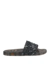 Baldinini Woman Sandals Black Size 7 Pvc - Polyvinyl Chloride