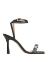 Baldinini Woman Sandals Black Size 11 Soft Leather In Black
