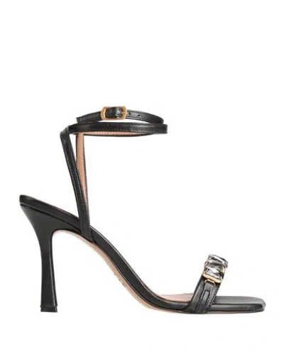 Baldinini Woman Sandals Black Size 11 Soft Leather
