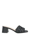 Baldinini Woman Sandals Black Size 11 Soft Leather