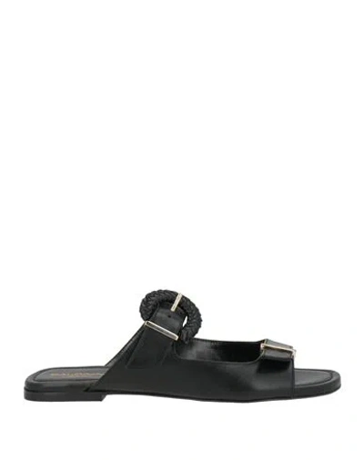Baldinini Woman Sandals Black Size 7.5 Calfskin