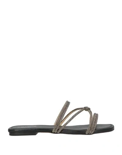 Baldinini Woman Sandals Black Size 7.5 Leather In Multi
