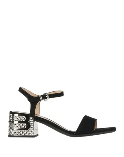 Baldinini Woman Sandals Black Size 8 Leather