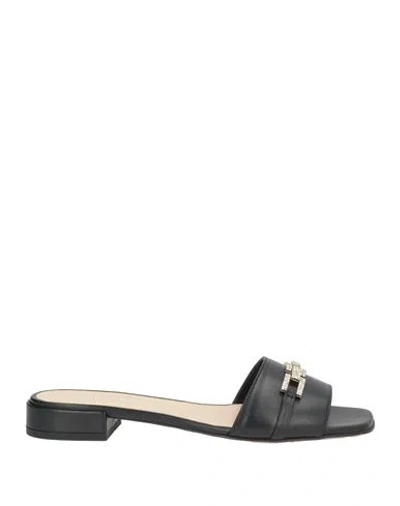 Baldinini Woman Sandals Black Size 8 Leather