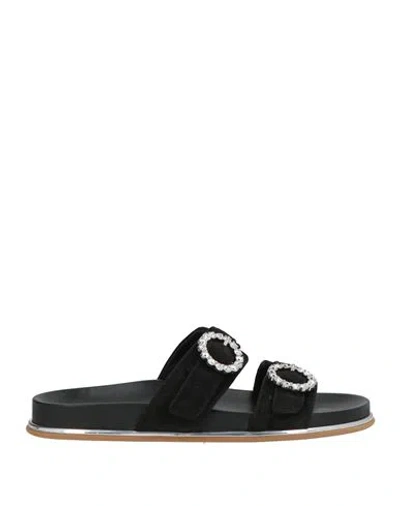 Baldinini Woman Sandals Black Size 8 Leather