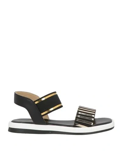 Baldinini Woman Sandals Black Size 8 Leather, Textile Fibers