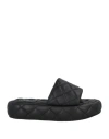 Baldinini Woman Sandals Black Size 11 Textile Fibers