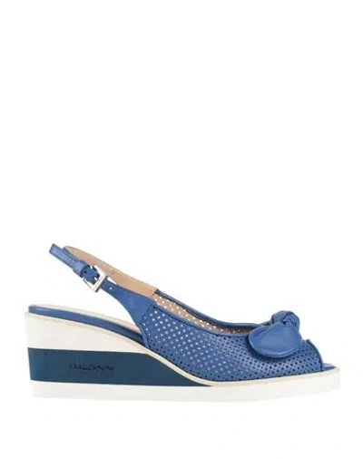 Baldinini Woman Sandals Blue Size 8 Leather