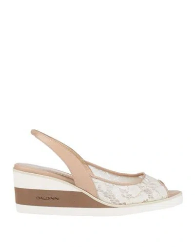 Baldinini Woman Sandals Blush Size 7 Textile Fibers, Leather In Pink