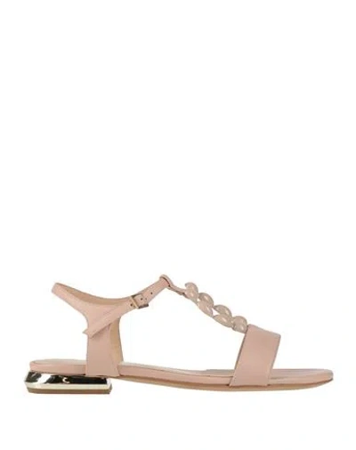 Baldinini Woman Sandals Blush Size 6 Leather In Pink