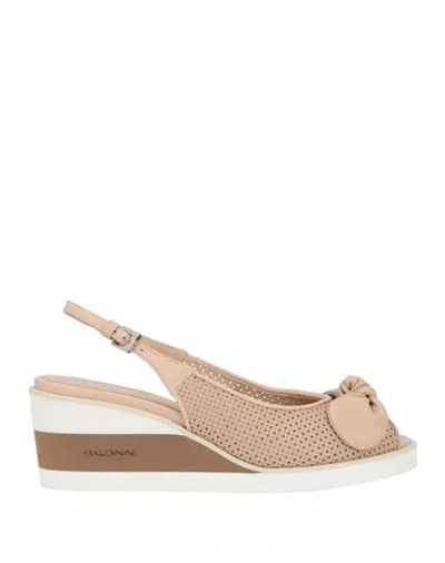 Baldinini Woman Sandals Blush Size 7.5 Leather In Neutral