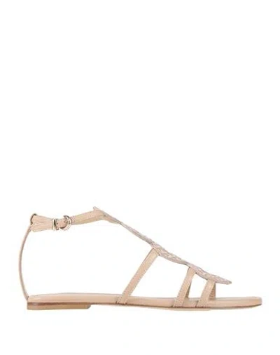 Baldinini Woman Sandals Blush Size 9 Leather In Neutral