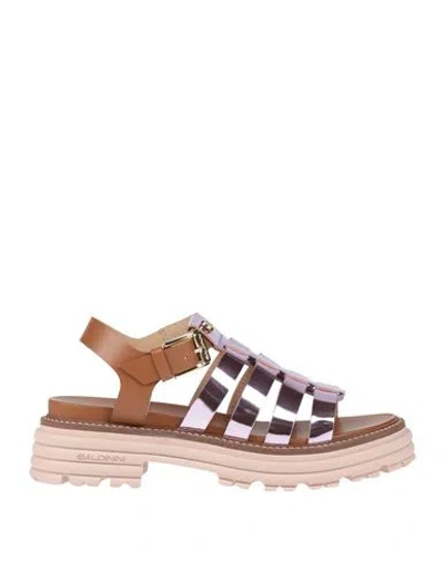 Baldinini Woman Sandals Brown Size 7.5 Leather