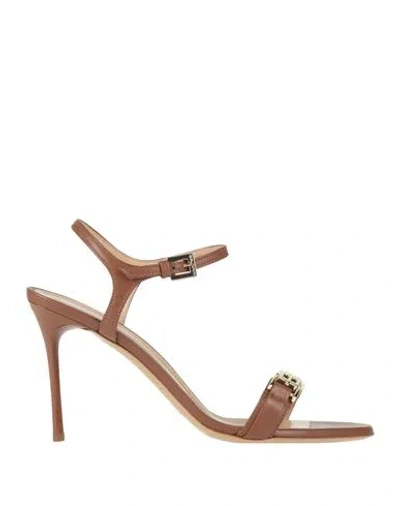 Baldinini Woman Sandals Brown Size 8 Calfskin