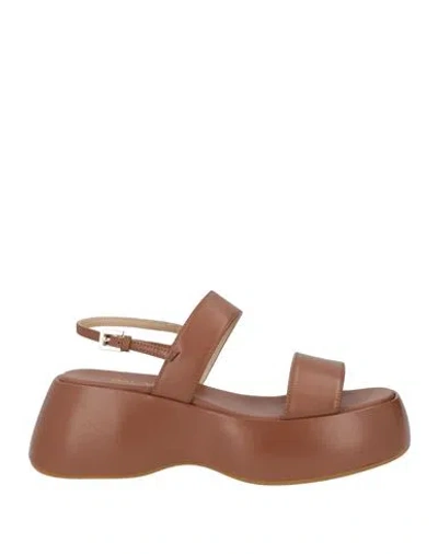 Baldinini Woman Sandals Brown Size 9.5 Leather
