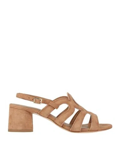 Baldinini Woman Sandals Camel Size 8 Leather
