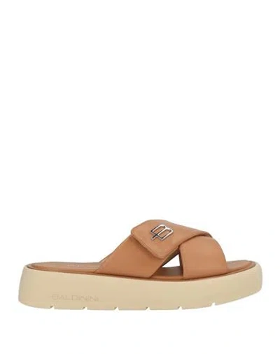 Baldinini Woman Sandals Camel Size 8 Leather In Multi