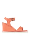 Baldinini Woman Sandals Coral Size 8 Calfskin In Red