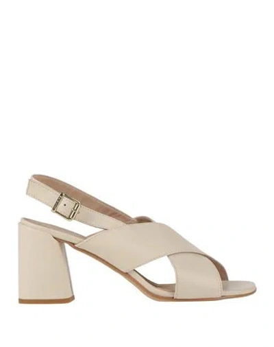 Baldinini Woman Sandals Cream Size 6 Leather In White