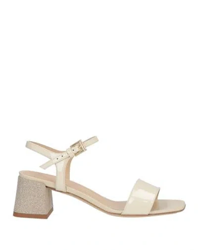 Baldinini Woman Sandals Cream Size 7 Leather In Neutral