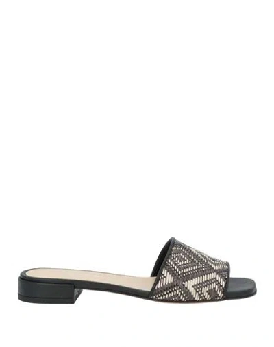 Baldinini Woman Sandals Dark Brown Size 8 Leather In Black