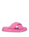 Baldinini Woman Sandals Fuchsia Size 5 Leather In Pink