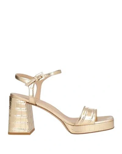Baldinini Woman Sandals Gold Size 10 Calfskin