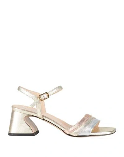 Baldinini Woman Sandals Gold Size 6 Leather