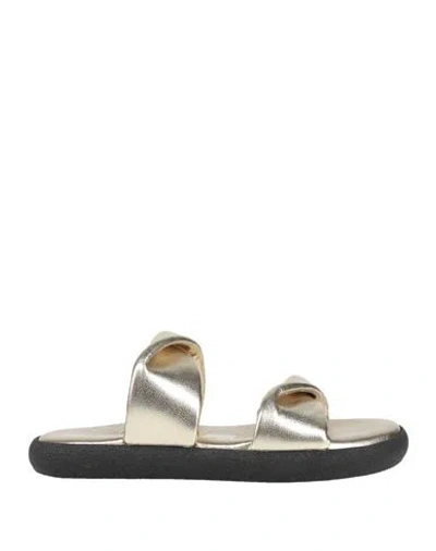Baldinini Woman Sandals Gold Size 7 Leather