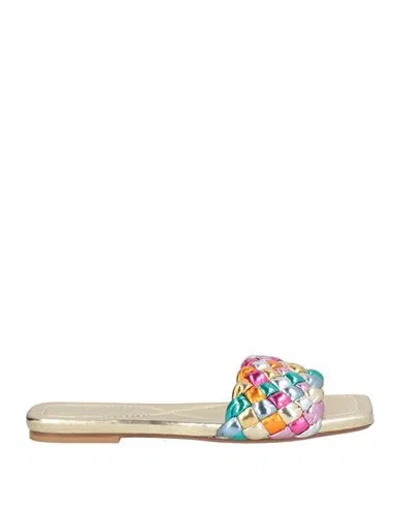 Baldinini Woman Sandals Gold Size 8 Leather