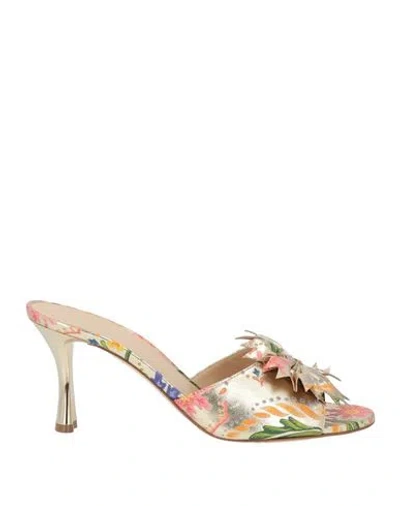 Baldinini Woman Sandals Gold Size 8 Leather In Multi