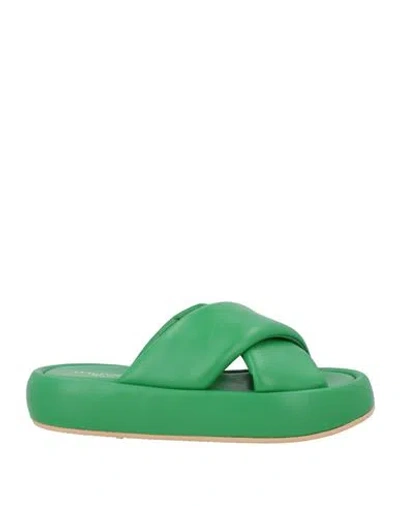 Baldinini Woman Sandals Green Size 8 Soft Leather