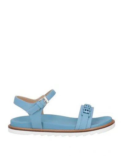 Baldinini Woman Sandals Light Blue Size 9 Calfskin