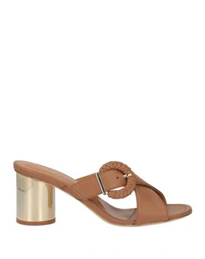 Baldinini Woman Sandals Light Brown Size 8 Calfskin