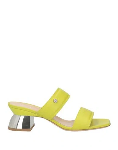 Baldinini Woman Sandals Lime Green Size 11 Leather