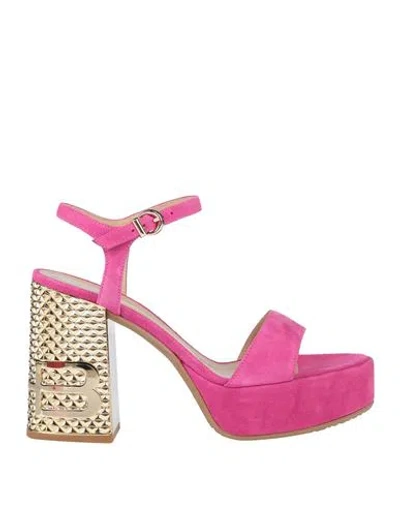 Baldinini Woman Sandals Magenta Size 6.5 Leather