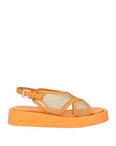 Baldinini Woman Sandals Mandarin Size 11 Leather, Textile Fibers