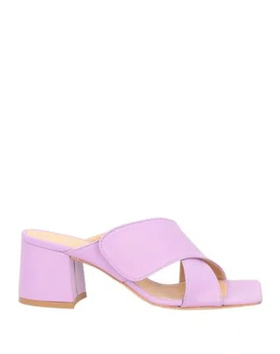 Baldinini Woman Sandals Light Purple Size 11 Soft Leather