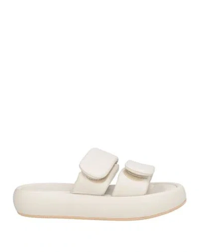 Baldinini Woman Sandals Off White Size 11 Leather