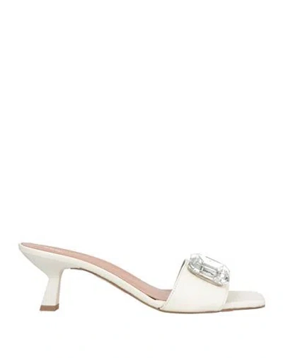 Baldinini Woman Sandals Off White Size 7 Leather