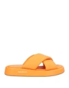 Baldinini Woman Sandals Orange Size 6 Leather