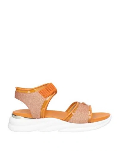 Baldinini Woman Sandals Orange Size 6.5 Leather