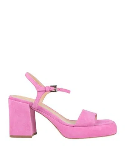 Baldinini Woman Sandals Pink Size 11 Leather