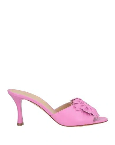Baldinini Woman Sandals Pink Size 7 Leather