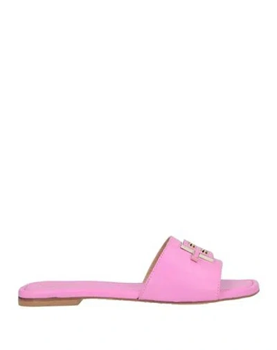 Baldinini Woman Sandals Pink Size 8 Leather In Multi