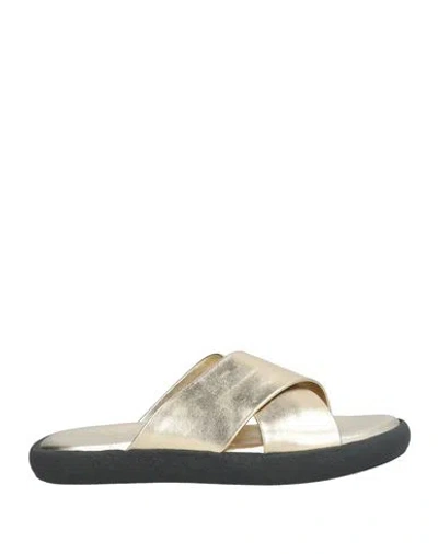 Baldinini Woman Sandals Platinum Size 7 Leather In Grey