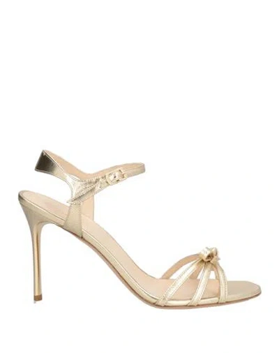 Baldinini Woman Sandals Platinum Size 8 Leather In Gray