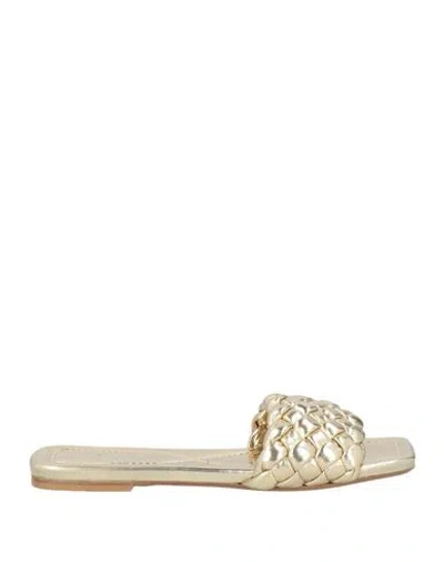 Baldinini Woman Sandals Platinum Size 8 Textile Fibers In Grey