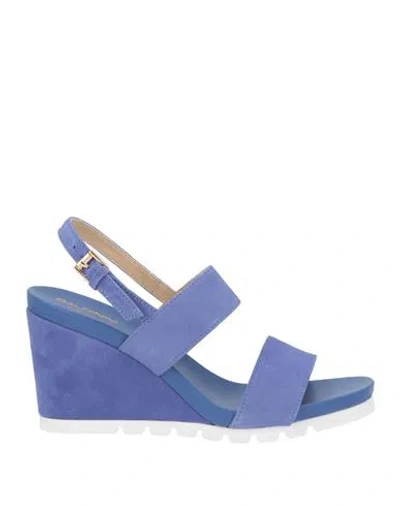 Baldinini Woman Sandals Purple Size 8 Leather In Blue