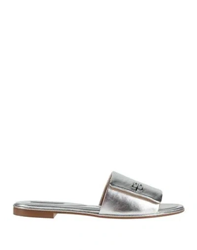 Baldinini Woman Sandals Silver Size 11 Leather
